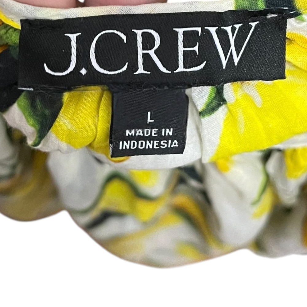 J.Crew Halter Top Women's Large Lemon Print Cotton Resort Coastal Summer Blouse - Picture 8 of 9